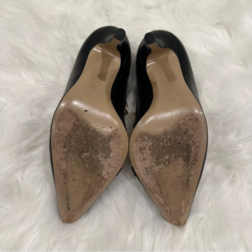 VALENTINO GARAVANI Nappa Rockstud Cross Strap d'Orsay Pumps
